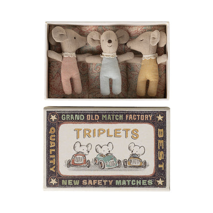 Maileg Baby Mouse in Box, Triplets