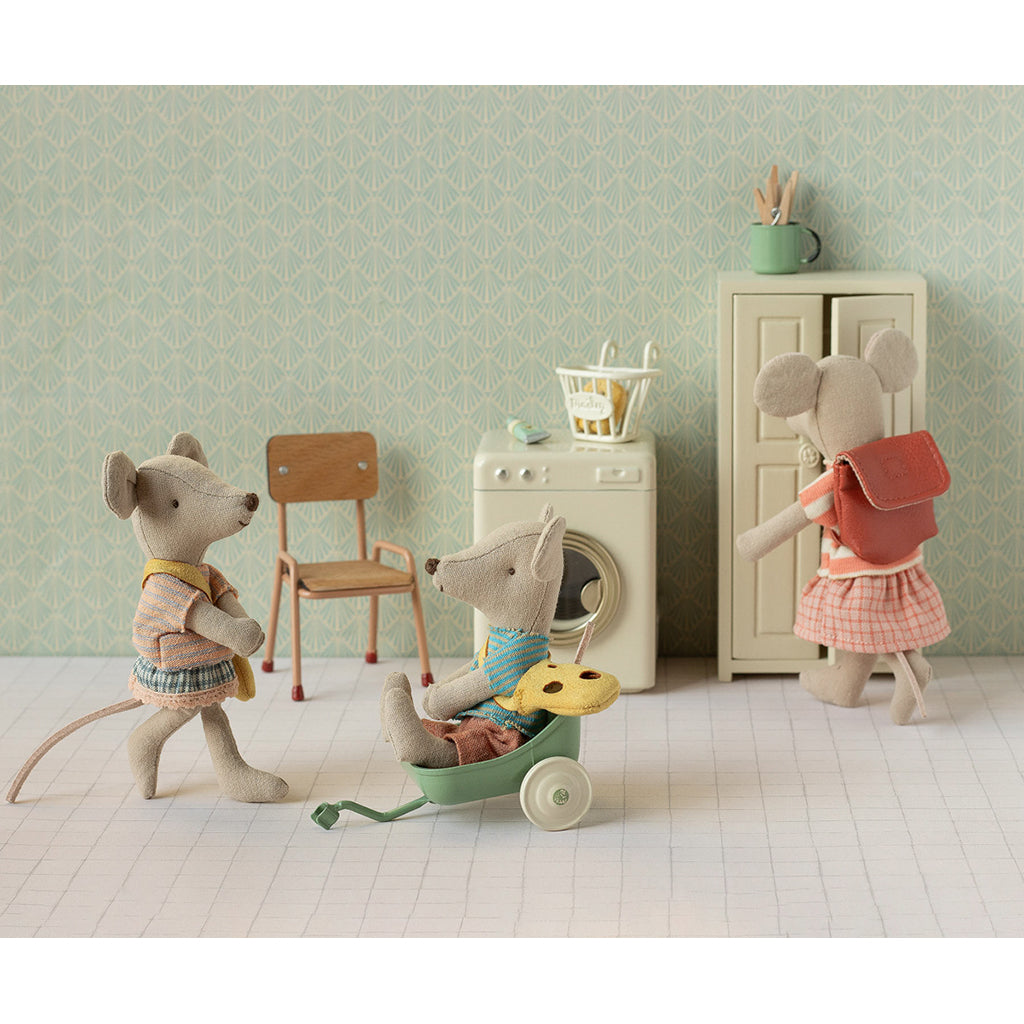 Maileg Cykel Mouse, Big Sister – Coral Backpack