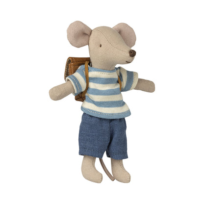 Maileg Accessories for Mice, Clothes and Bag for Big Brother - Brown Backpack
