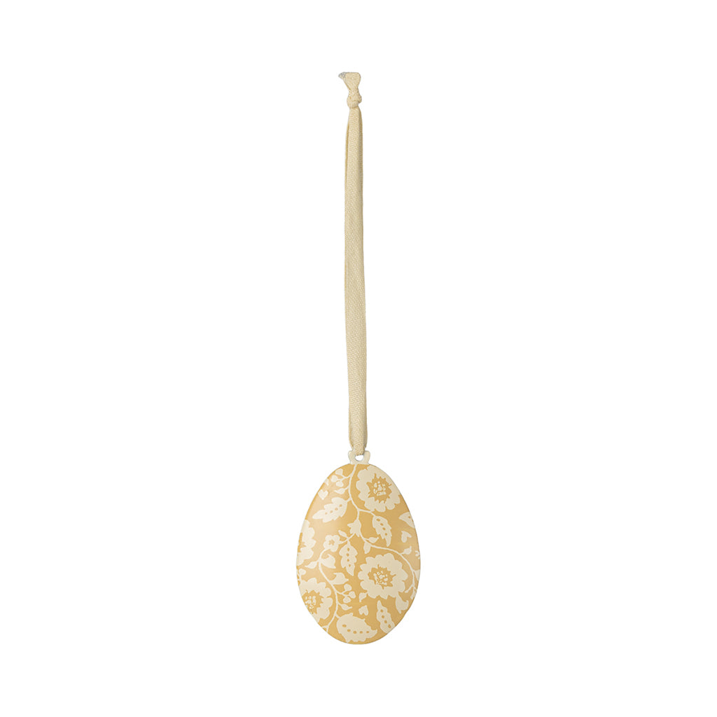 Maileg Easter Decorations, Hanging Ornament - Easter Egg with Flowers - Yellow