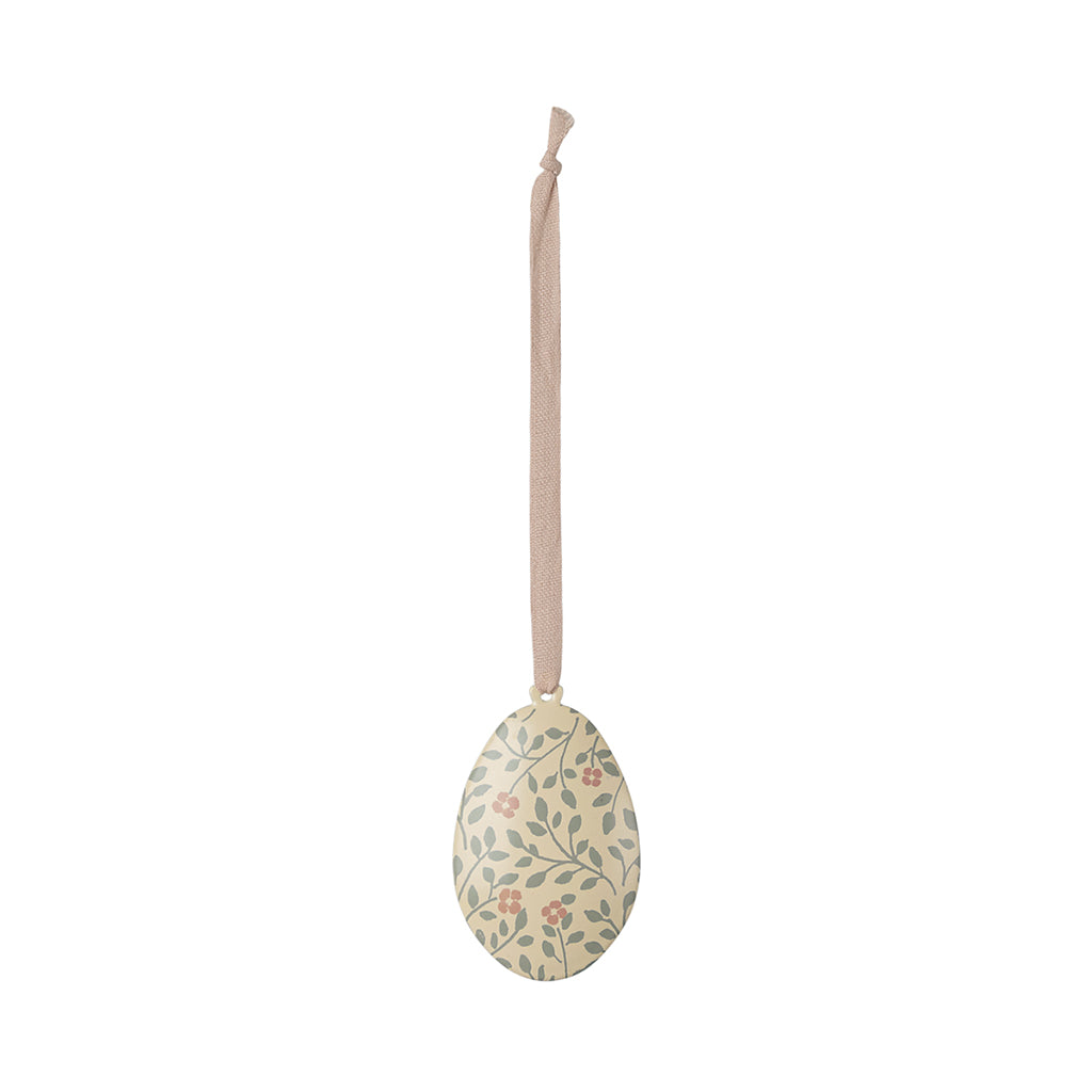Maileg Easter Decoration, Hanging - Easter Egg with Leaves - Olive