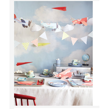 Meri Meri Paper Plates, Plane – Set of 8