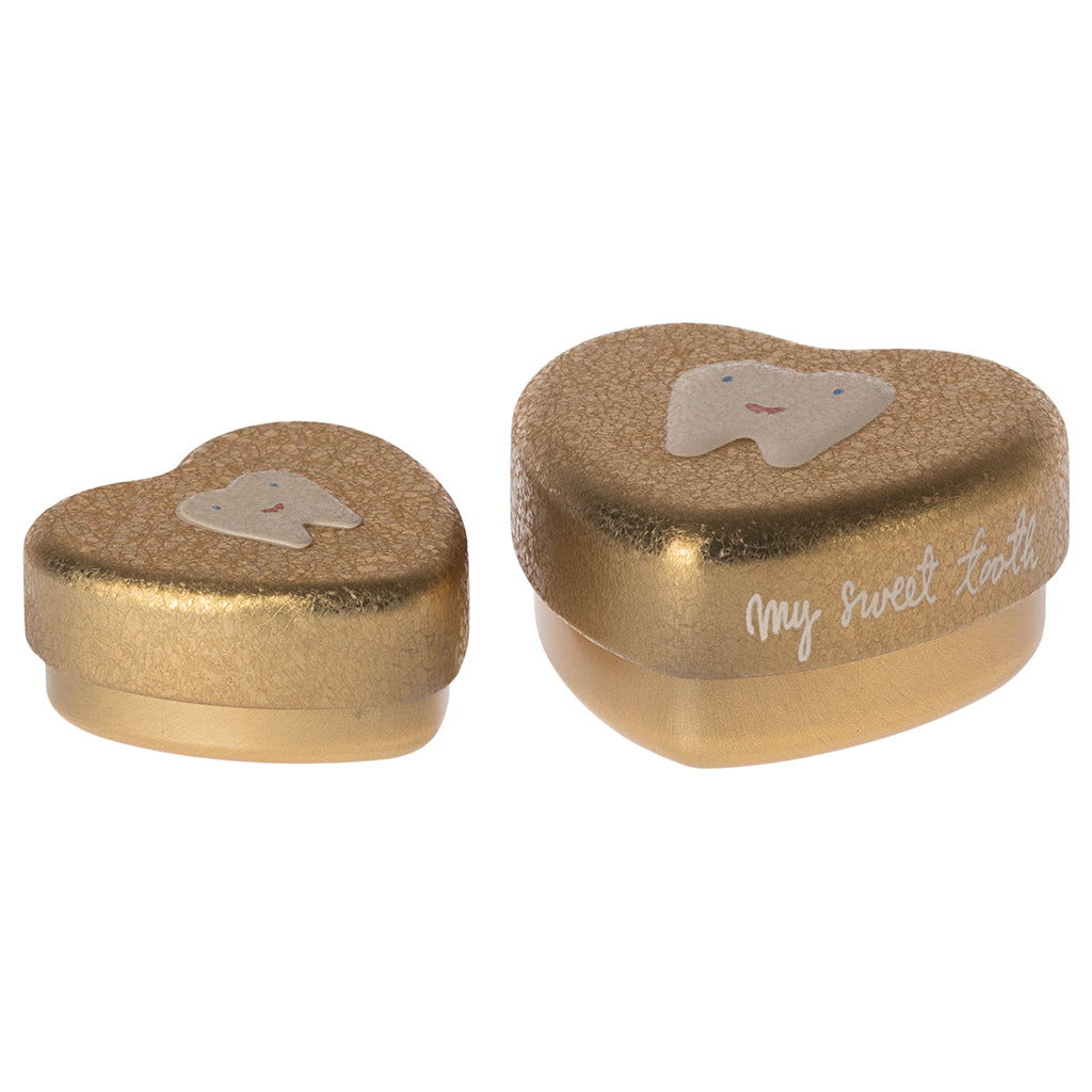 Maileg Tooth Boxes for Milk Teeth, Set of 2 – Gold