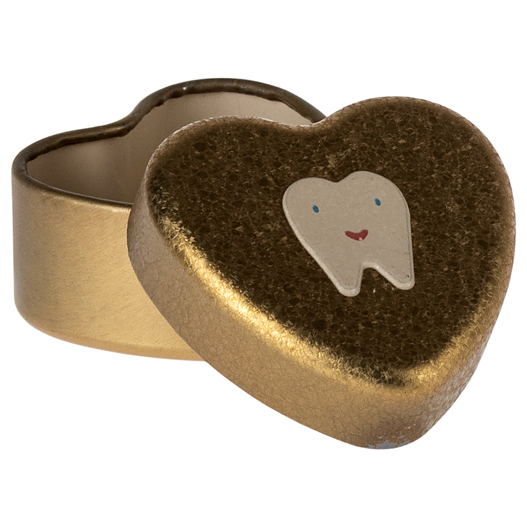Maileg Tooth Fairy Tin for Milk Teeth, Small - Gold