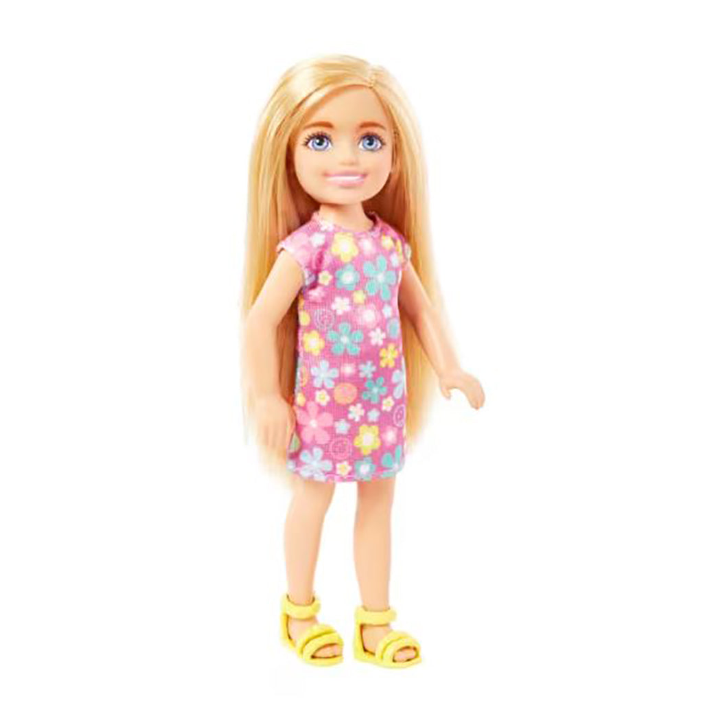 Barbie Chelsea Doll with Light Hair and a Purple Floral Dress