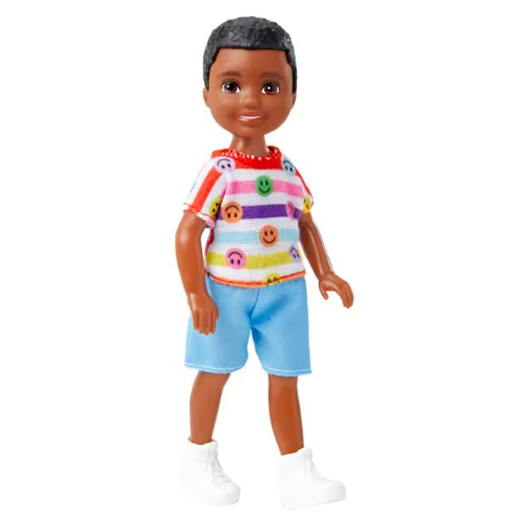 Barbie Chelsea Doll, Blue Shorts and T-shirt with Emoji