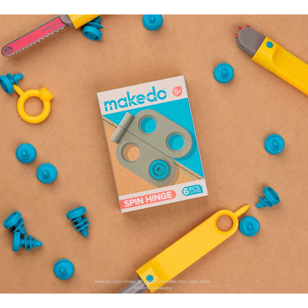Makedo Spin Hinge, Hinges for DIY Cardboard Creations - Set of 6