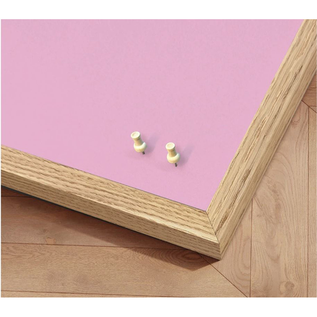 Bulletin Board with Oak Frame, Bubblegum 62 x 42 cm