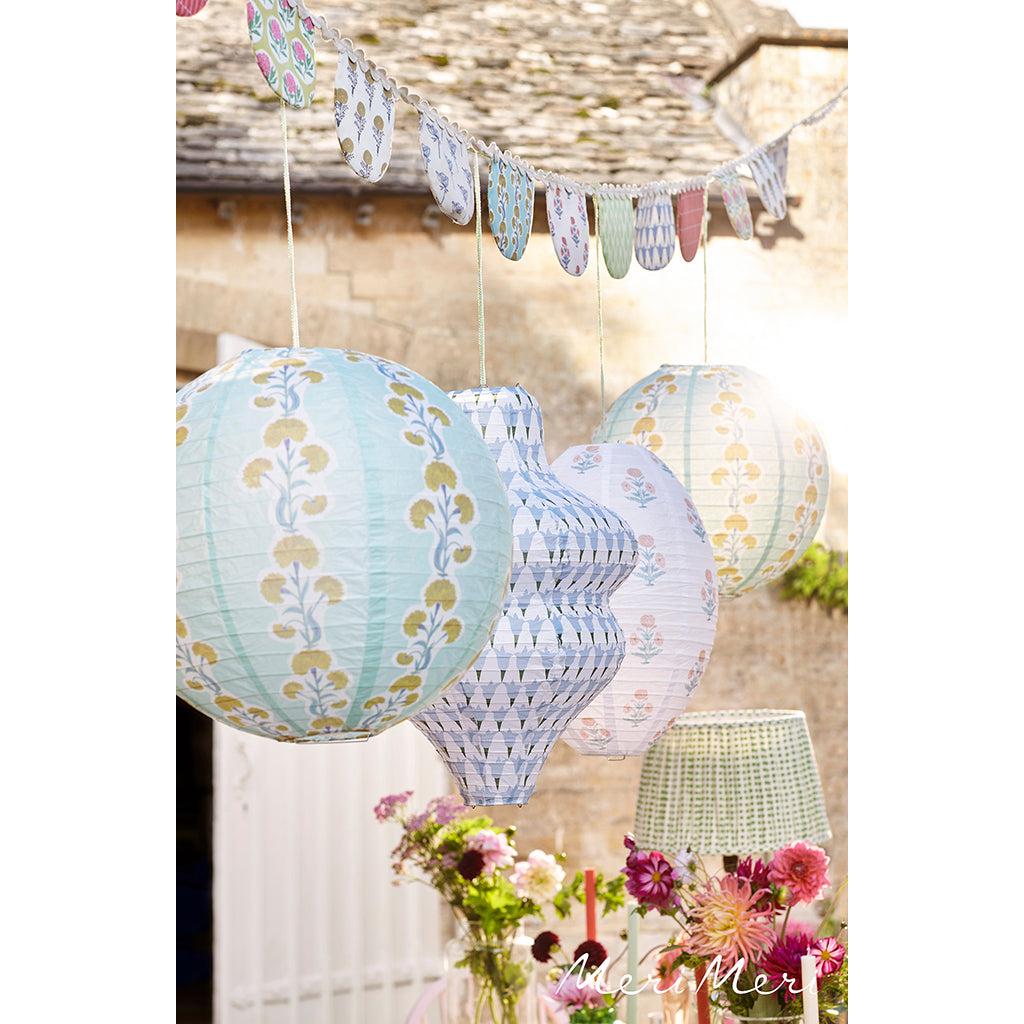 Meri Meri Paper Lanterns in Rice Paper by Molly Mahon, Set of 3 - WITHOUT LIGHT SOURCE