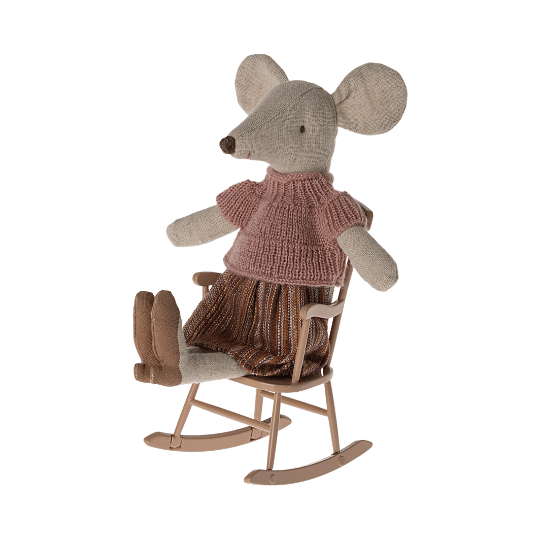 Maileg Rocking Chair, Mouse, Dark Powder