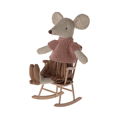 Maileg Rocking Chair, Mouse, Dark Powder