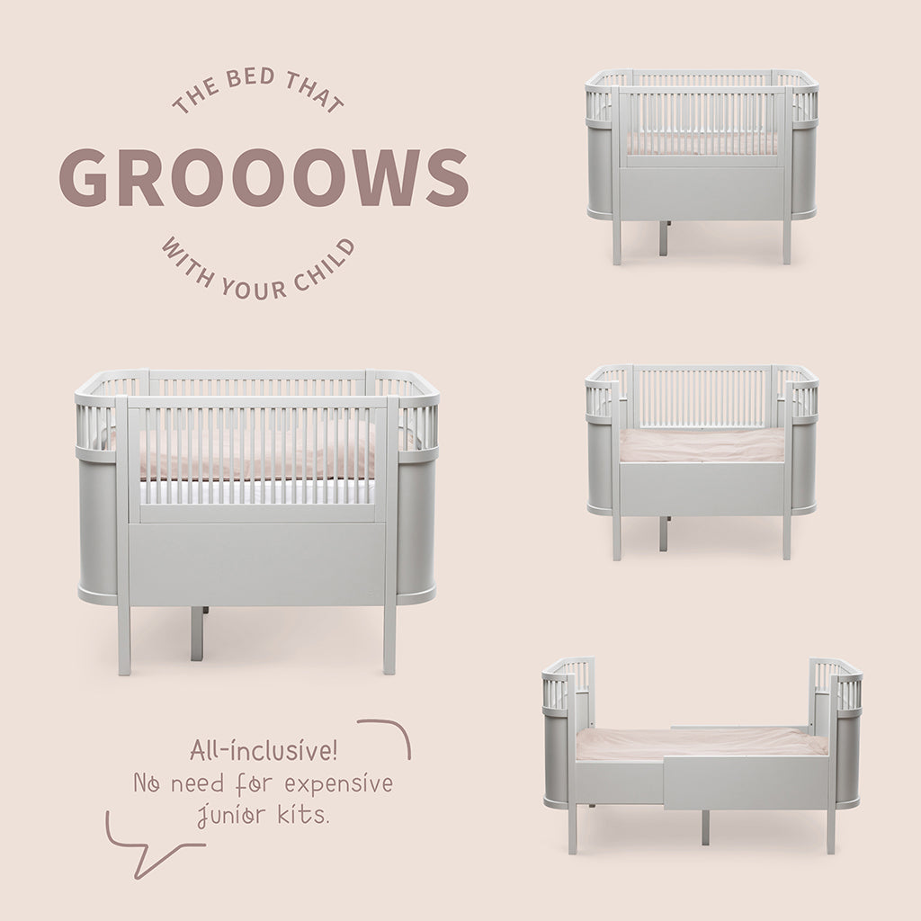 Sebra Bed, Baby and Junior - Stone