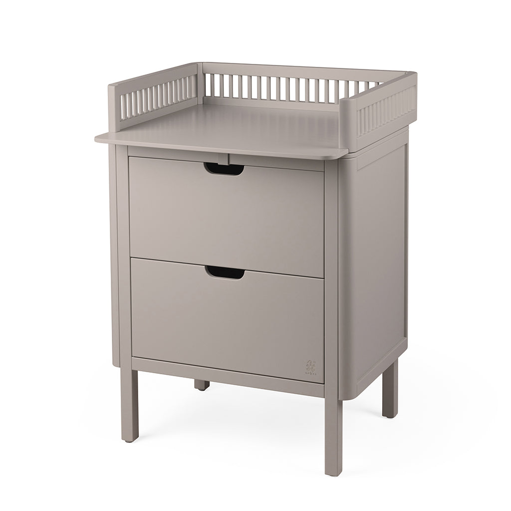 Sebra Wooden Changing Table, 2-in-1 Design with Drawers - Jetty Beige