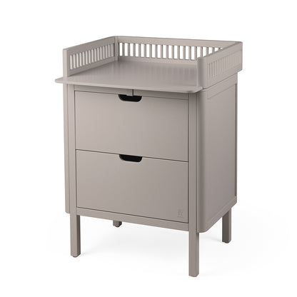 Sebra Wooden Changing Table, 2-in-1 Design with Drawers - Jetty Beige