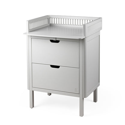 Sebra Wooden Changing Table, 2-in-1 Design with Drawers – Stone