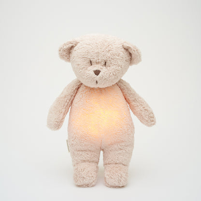 Moonie 2.0, Organic Humming Bear with Pink Noise and Lamp - Rose