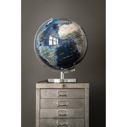 Vintage Globe Lamp, Illuminated Globe - City Lights