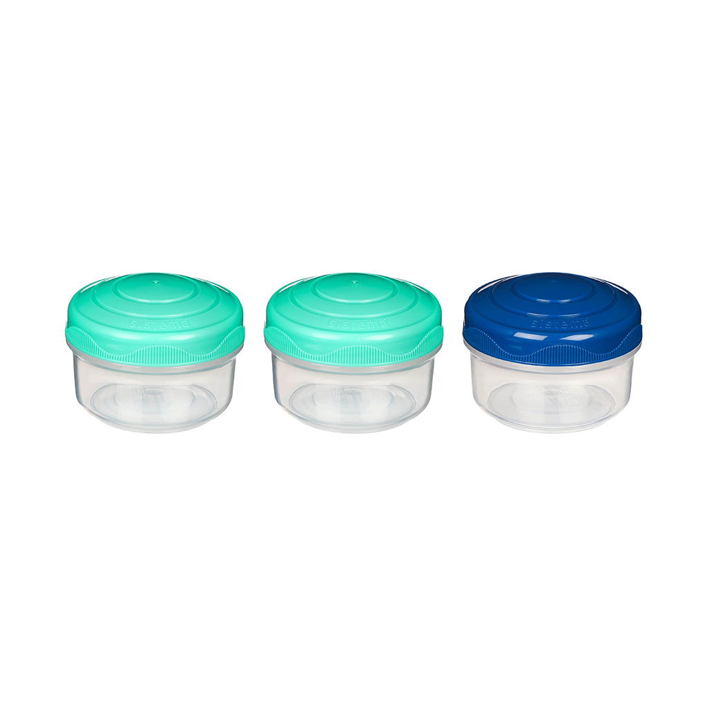 Sistema Mini Bites To Go, Snack Containers, 3-Pack - 130 ml