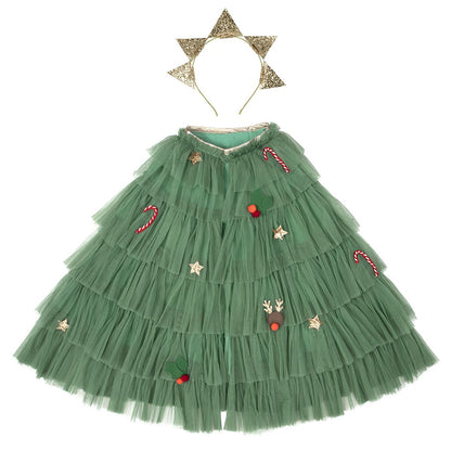 Meri Meri Costume, Christmas Tree Cape with Headband
