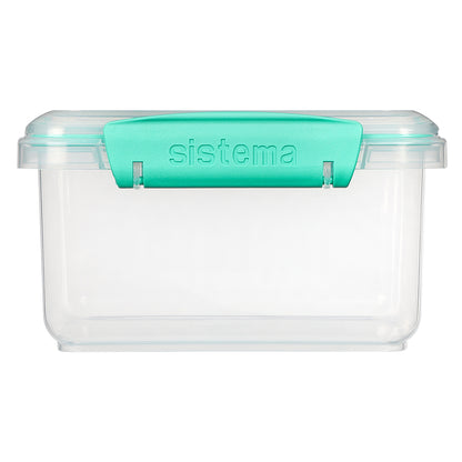 Sistema Lunch Plus lunchbox with 1 compartment and cutlery, 1.2 L – Minty teal