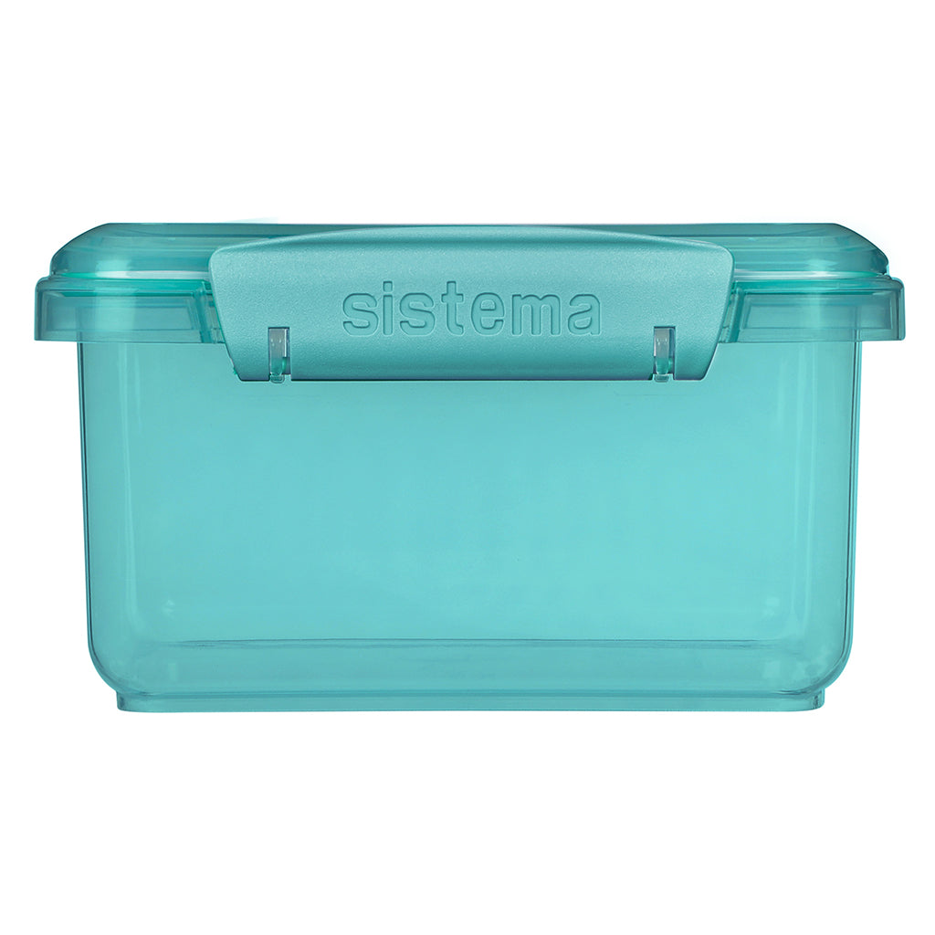 Sistema Lunch Plus To Go, Lunch Box with 1 Compartment and Cutlery - Teal Stone