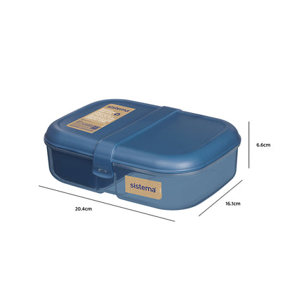 Sistema Ribbon Lunch To Go Food Container, 1.1 L - Mountain Blue