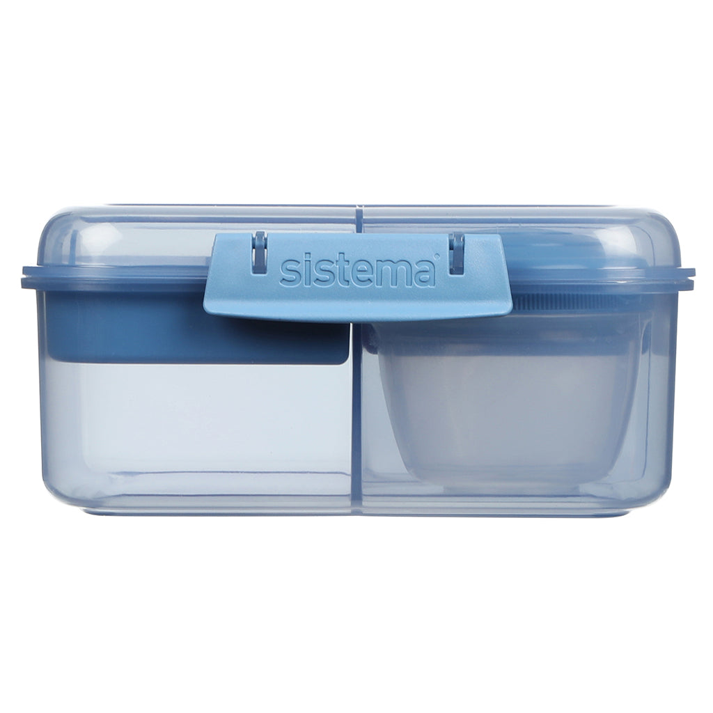 Sistema Bento Cube To Go, lunch box with 5 compartments and a container – Mountain blue