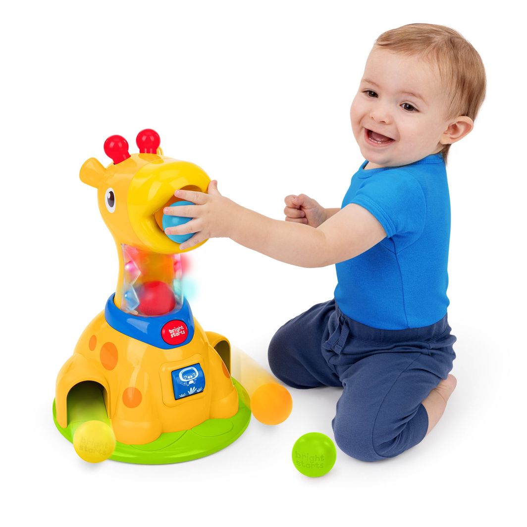 Bright Starts Baby Toy with Lights and Sounds, Spinnin’ Spots Giraffe™ Ball Game