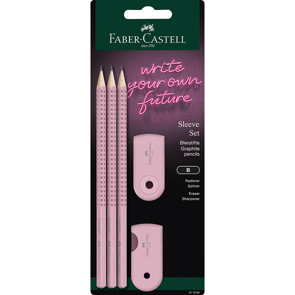 Faber-Castell 5-in-1 Grip Sleeve Set, Rose