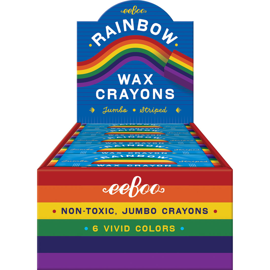 eeBoo Jumbo Colour Crayons, 6-Pack – Rainbow