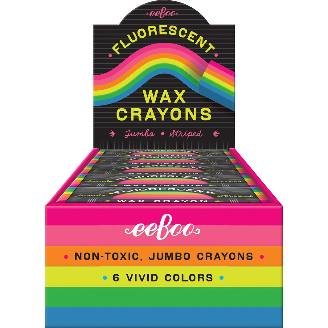 eeBoo Jumbo Colour Crayons, Set of 6 – Neon