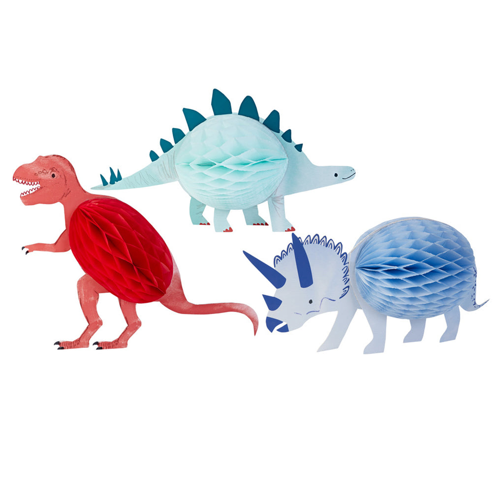 Meri Meri Honeycomb Decorations, Dinosaur - Set of 3