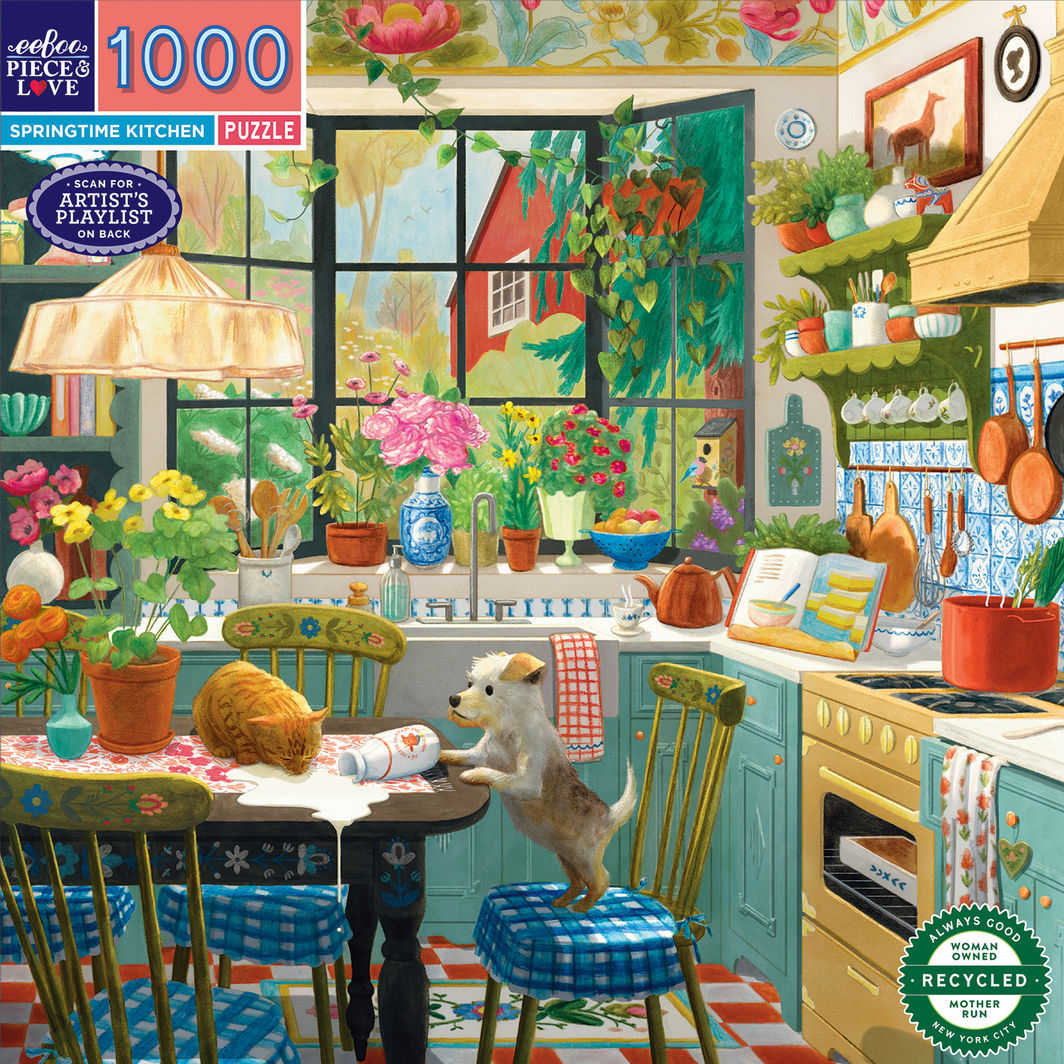 eeBoo Puzzle 1000 Pieces, Springtime Kitchen