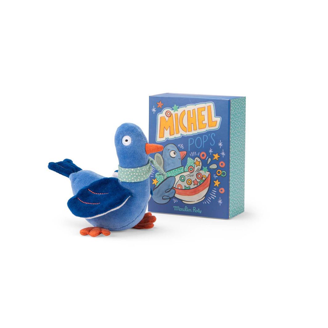 Moulin Roty Plush Toy with Rattle - Pigeon Michel