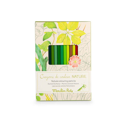 Moulin Roty Colored Pencils, Set of 12, Natural - Le Jardin du Moulin