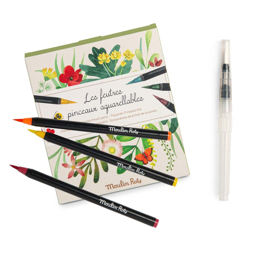 Moulin Roty Watercolor Brush Markers 12 pcs - Le Jardin du Moulin