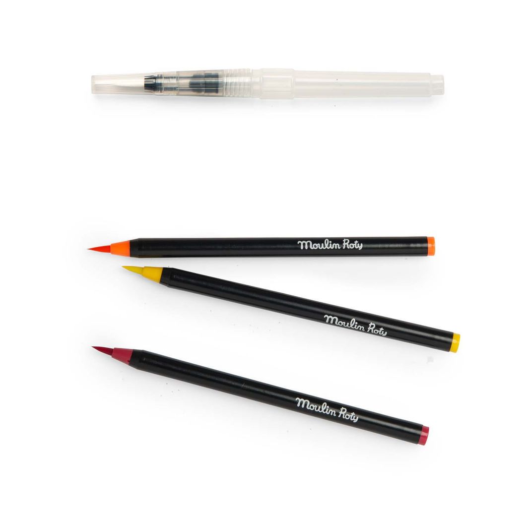 Moulin Roty Watercolor Brush Markers 12 pcs - Le Jardin du Moulin
