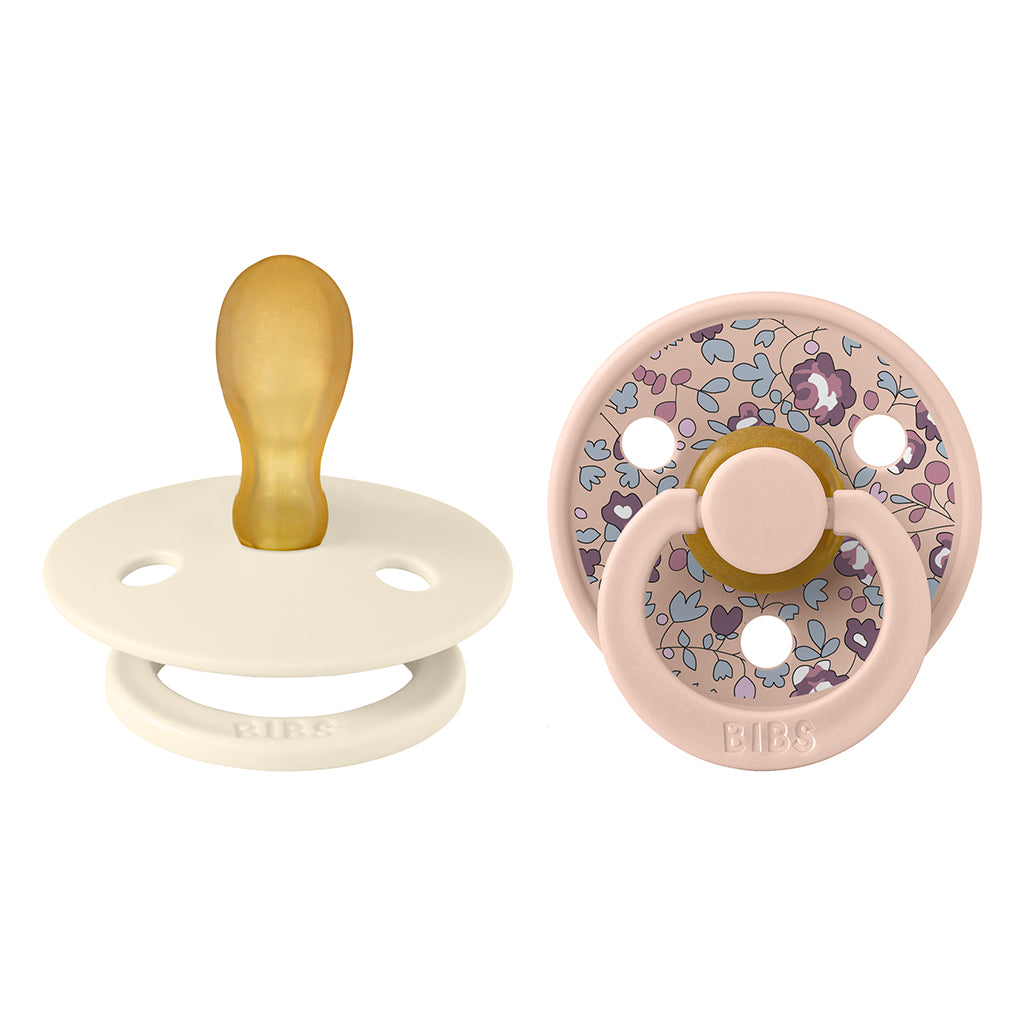 Bibs Liberty, 2-Pack Eloise Colour, Natural Rubber Pacifiers, Size 2 – Blush Mix