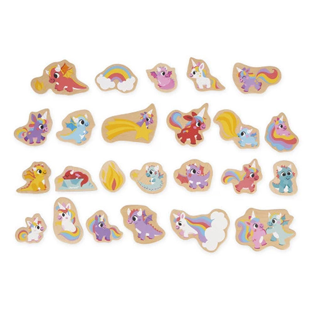 Janod Magnetic Puzzle, Unicorns and Dragons - 24 Pieces