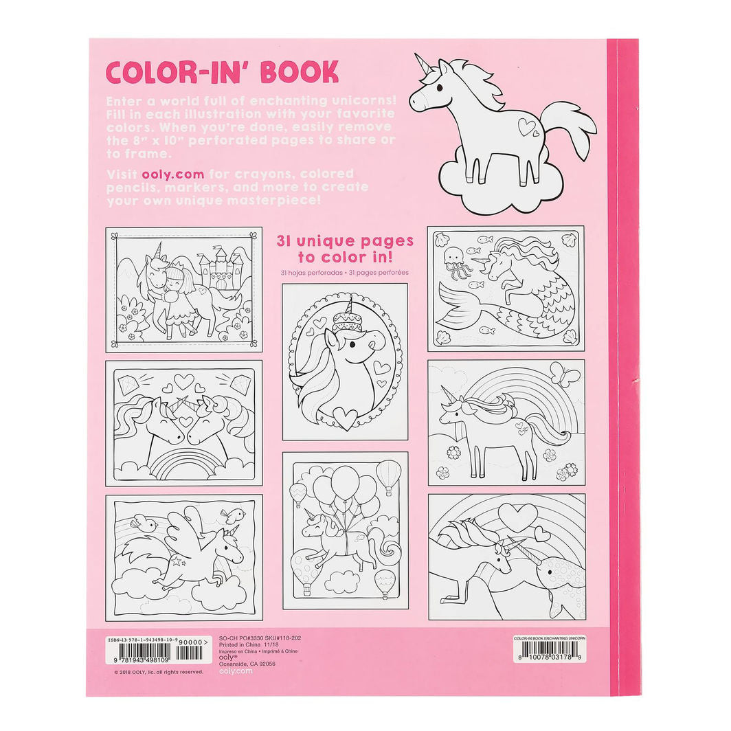 Ooly Coloring Book, Enchanting Unicorns - Enhjørninger