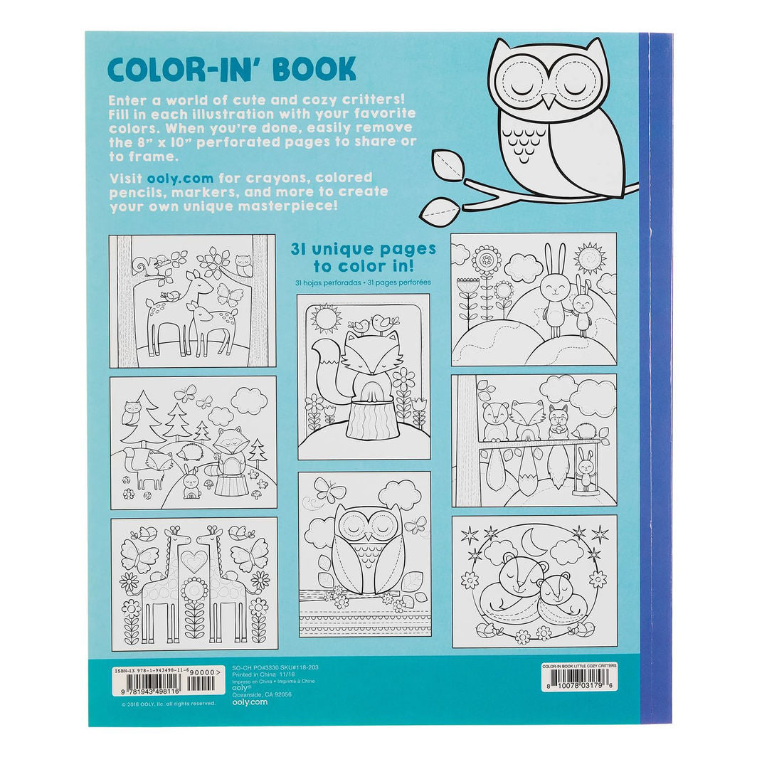 Ooly Coloring Book, Little Cozy Critters - Creatures