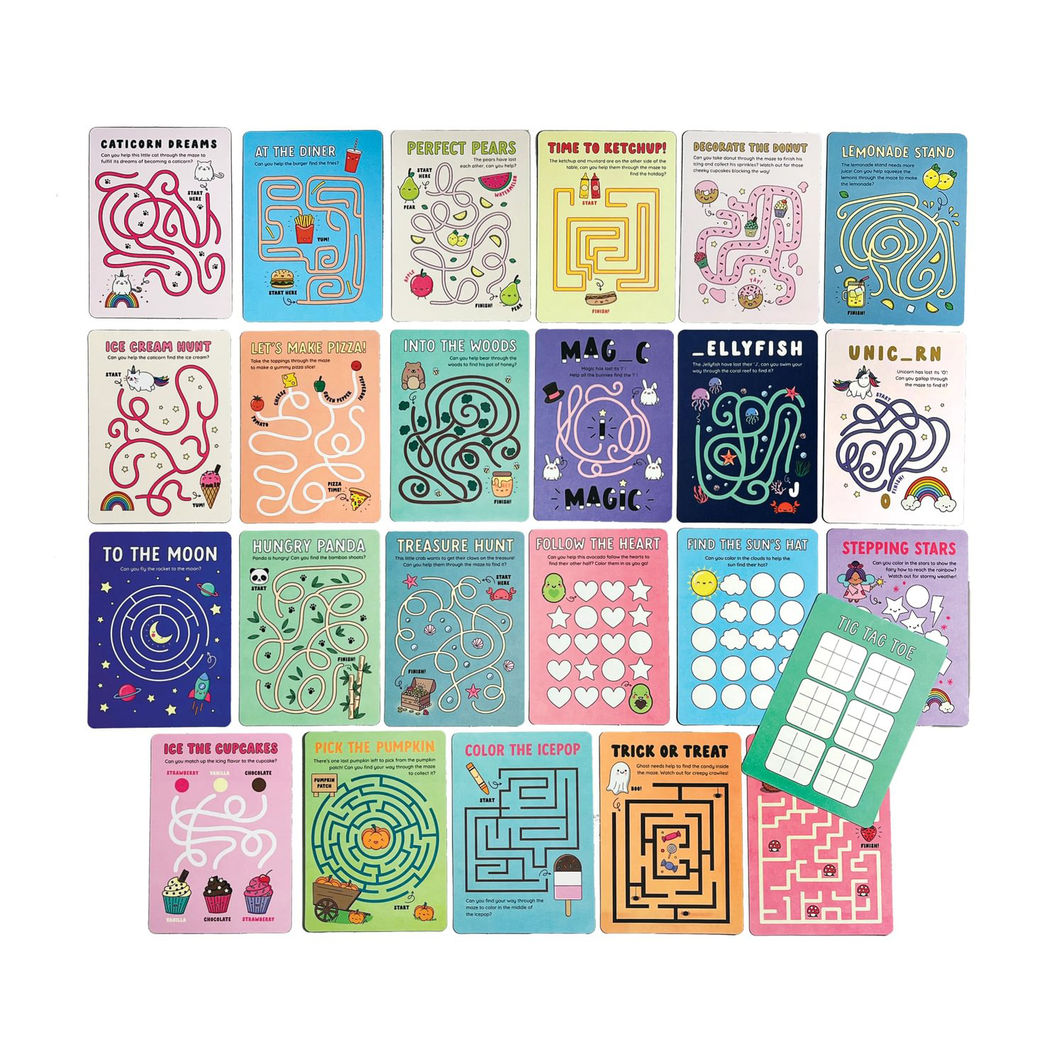 Ooly Activity Book with 24 Activity Cards, Mini Mazes
