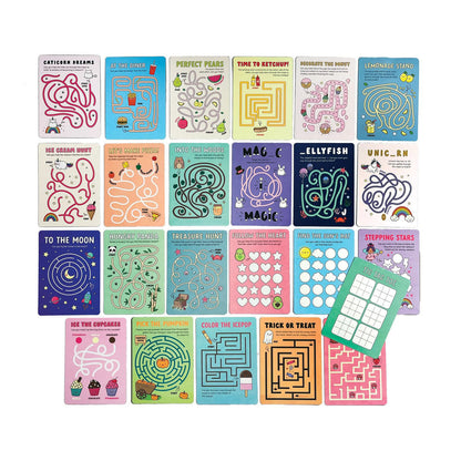 Ooly Activity Book with 24 Activity Cards, Mini Mazes
