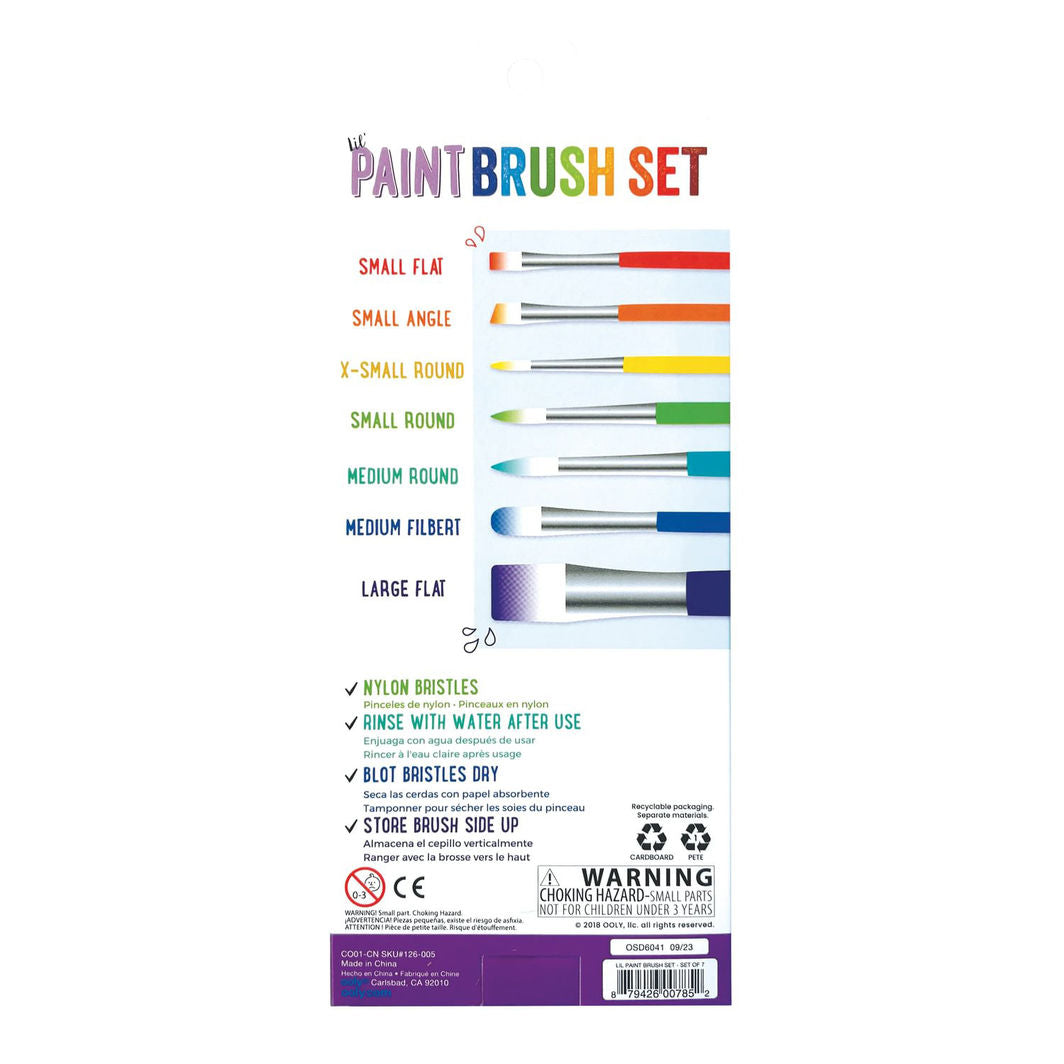 Ooly Paintbrush Set, 7 pcs - Lil Paint Nylon