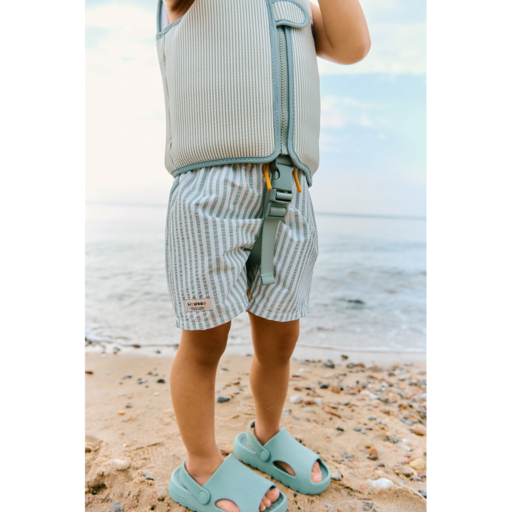 Liewood Dove Swim Vest in Seersucker, Peppermint/Sandy - multiple sizes