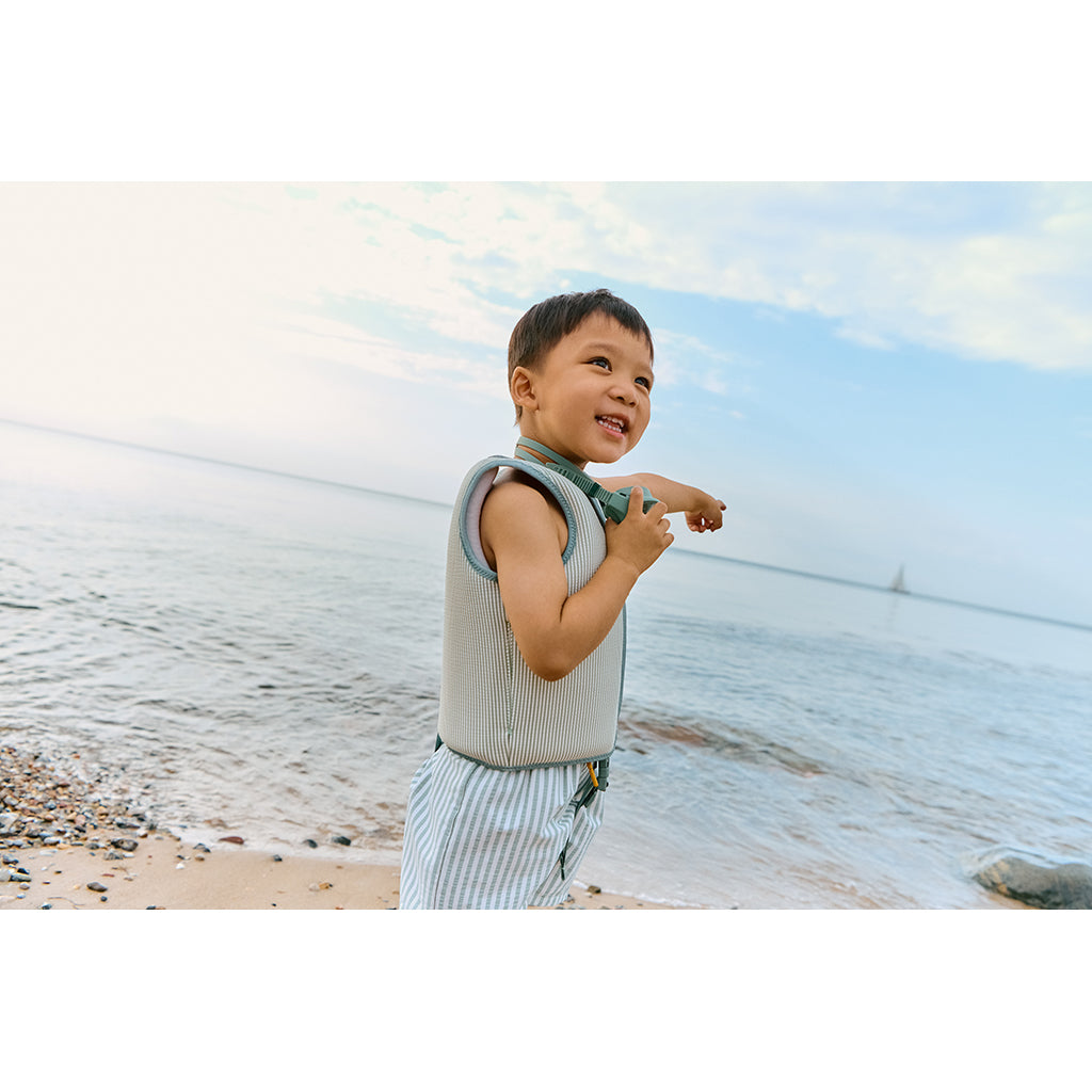Liewood Dove Swim Vest in Seersucker, Peppermint/Sandy - multiple sizes