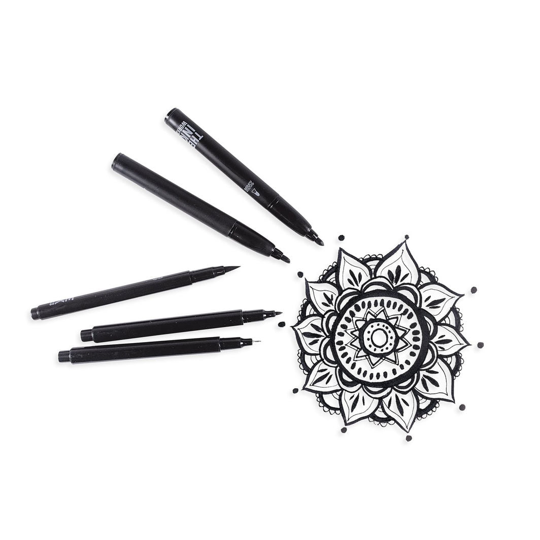 Ooly Black Pens Set of 5, The Ink Works Collection