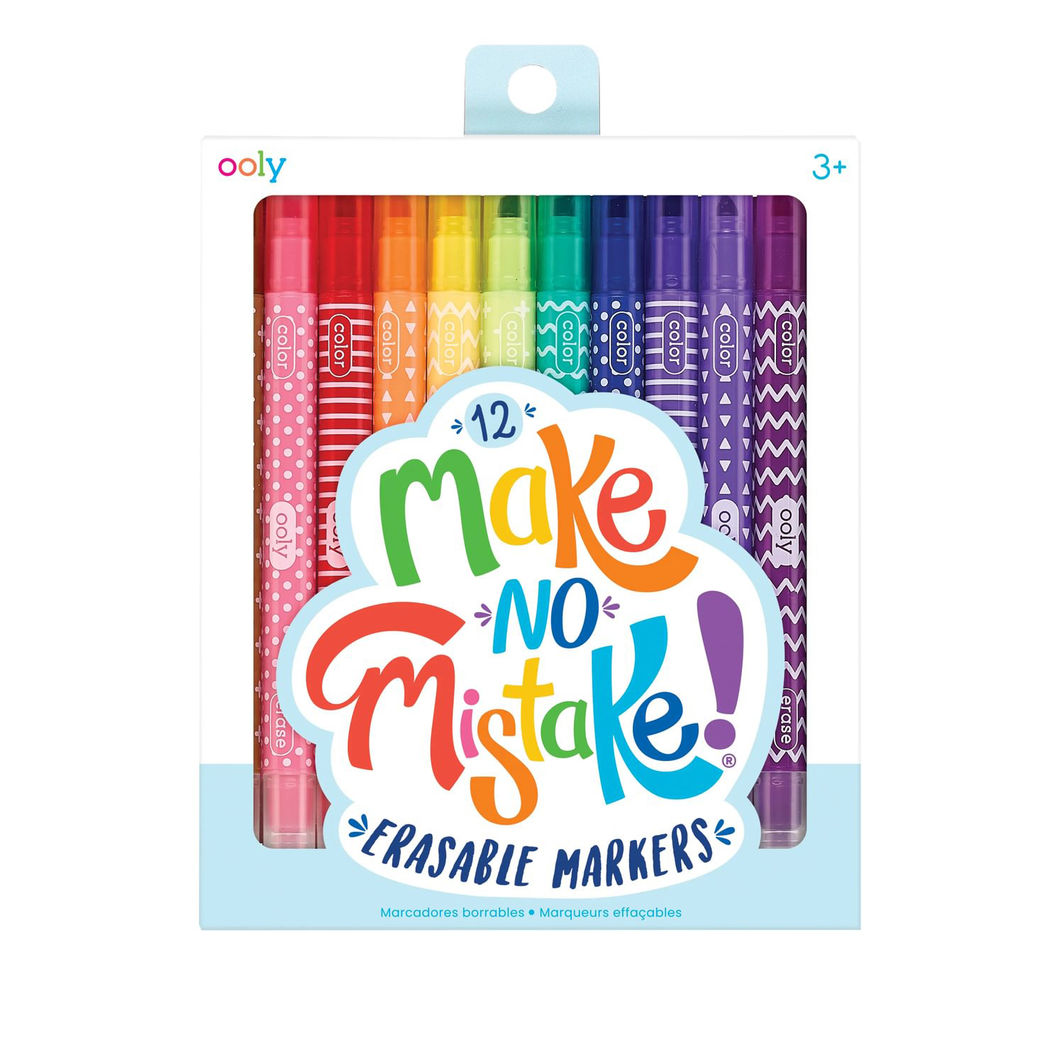 Ooly Erasable Markers, Set of 12 - Make No Mistake
