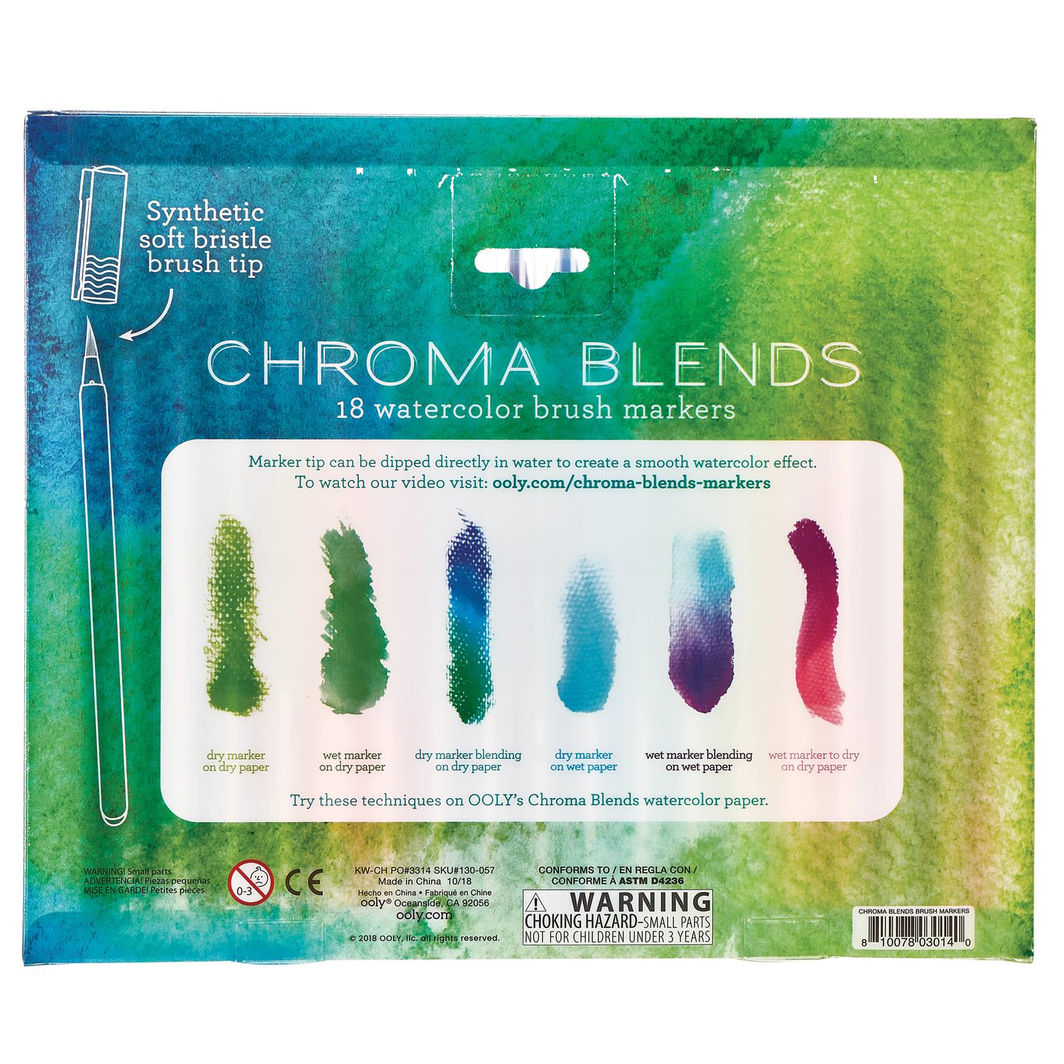 Ooly Brush Markers 18 pcs, Chroma Blends - Watercolor