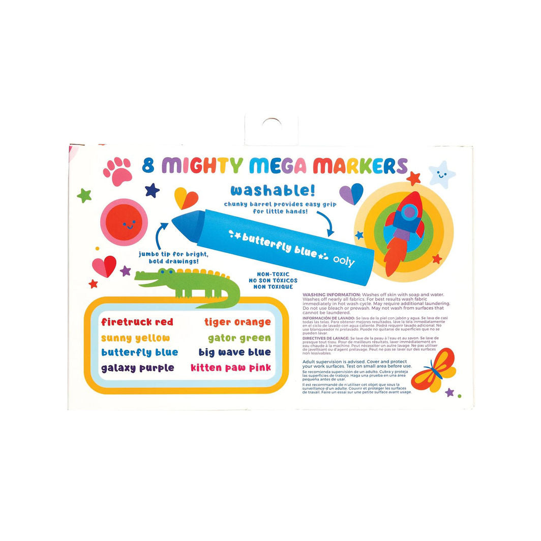 Ooly Mega Markers Set of 8, Washable